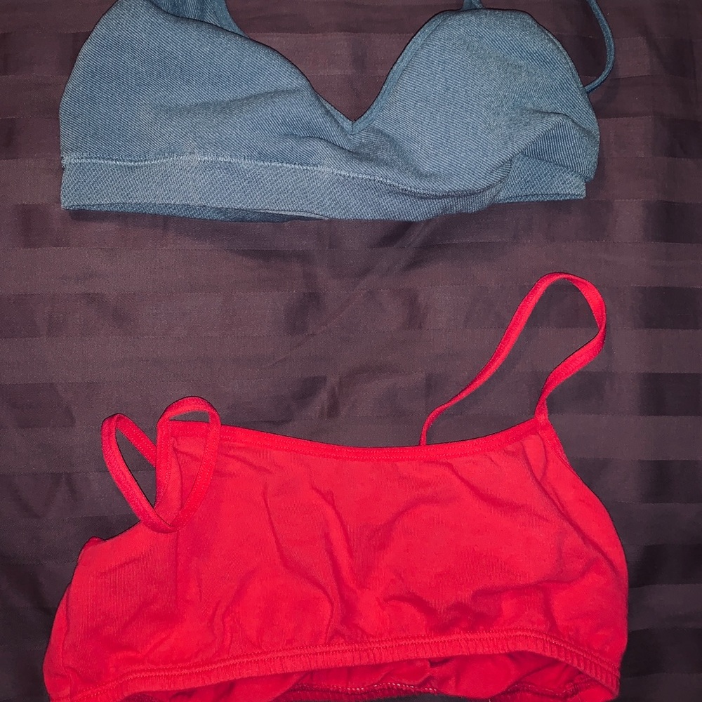 Two girls training bras